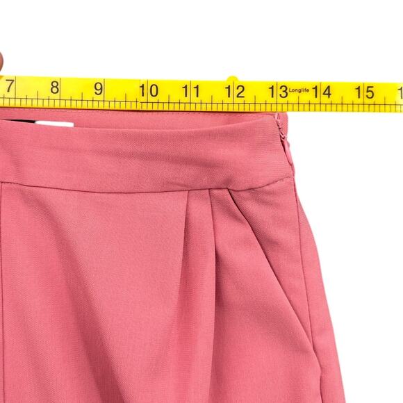 Lulus Pink Pleated Front High Waist Slim Leg Womens Career Corpcore Pants Small - Picture 5 of 7